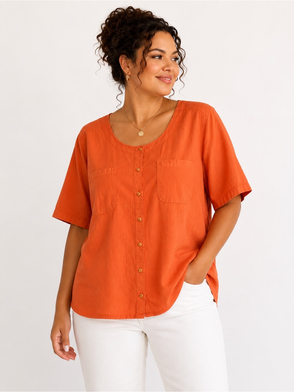 Vintage 90s Lagenlook Tunic Blouse Top 100% Cotton Coastal Lightweight 2X Plus